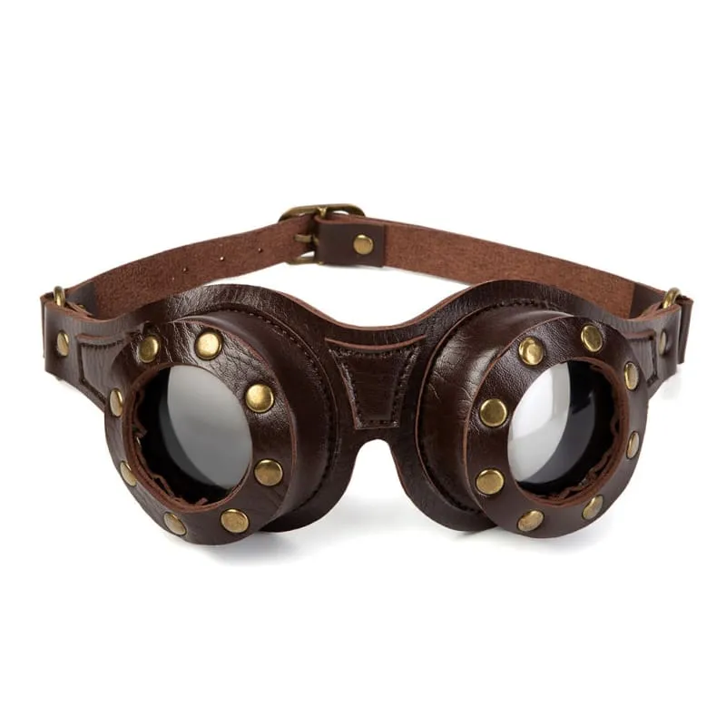 Steampunk Industrial Retro Leather Studded Goggles for your Look