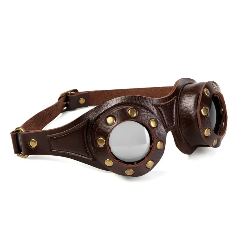 Steampunk Industrial Retro Leather Studded Goggles for your Look