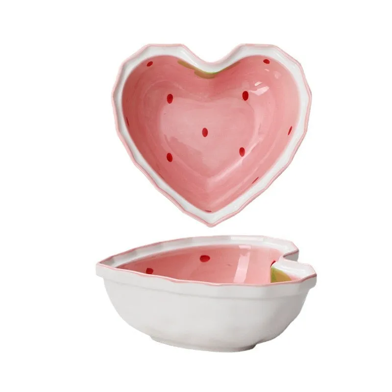 Strawberry Heart Cereal Bowl & Spoon