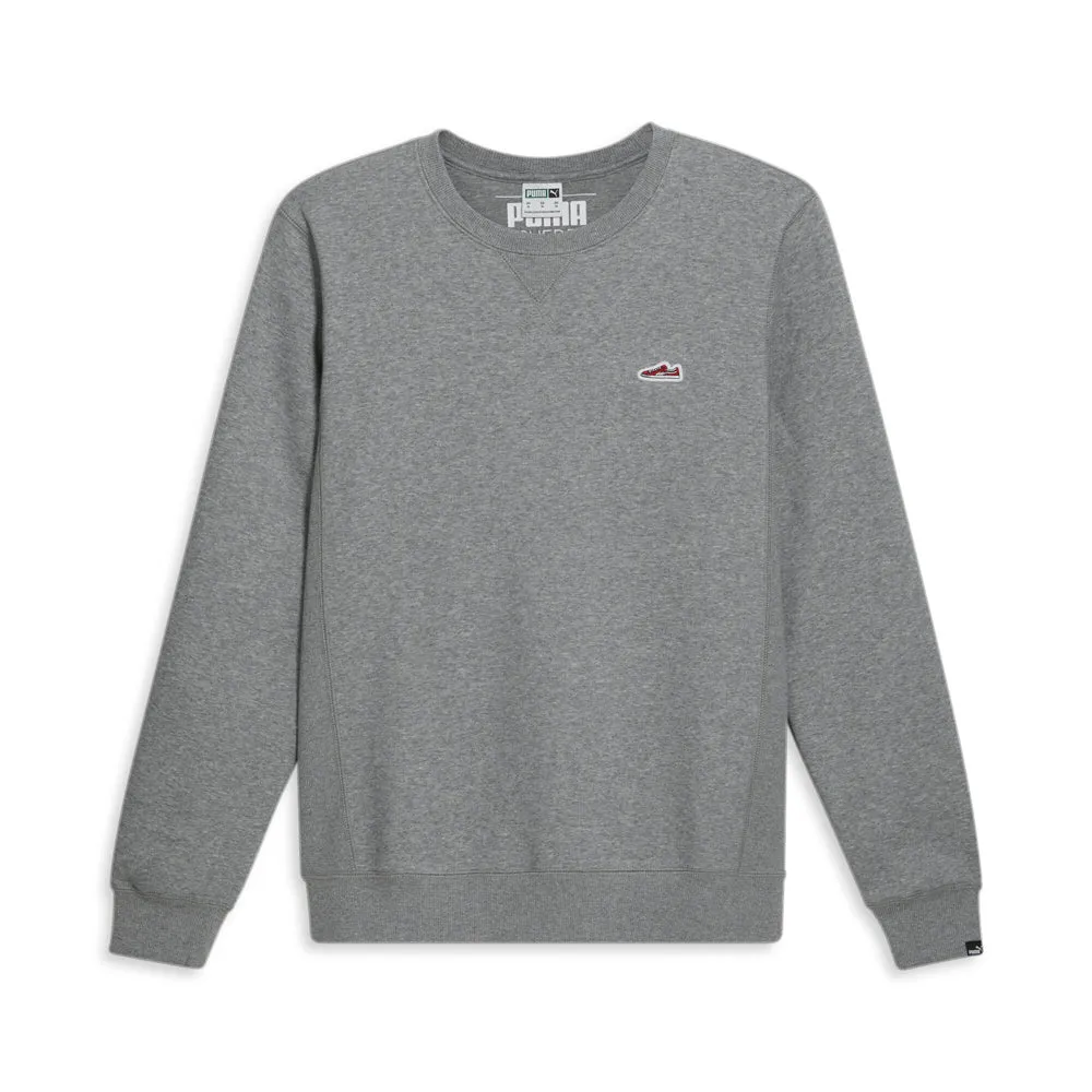 Suede Logo Crew Neck Sweatshirt