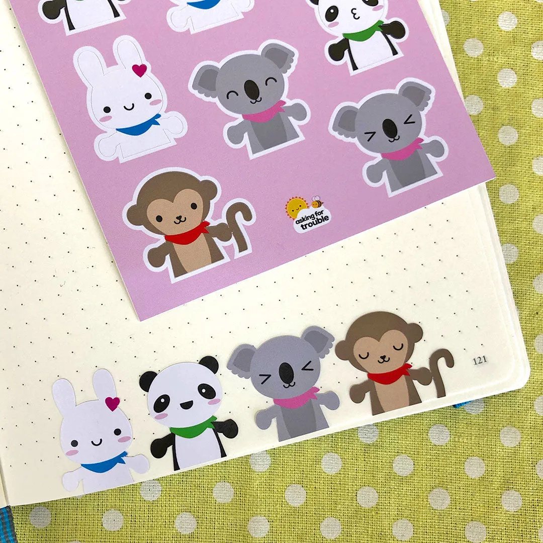 Super Cute Kawaii Animals Sticker Sheets