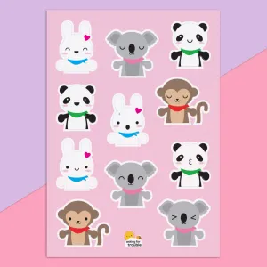 Super Cute Kawaii Animals Sticker Sheets