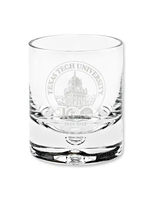 Texas Tech "100th Anniversary" 11 oz Crystal Rocks Glass