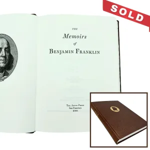 The Memoirs of Benjamin Franklin - From Arion Press — Numbered edition in brown goatskin with a gilt stamp profile on the cover