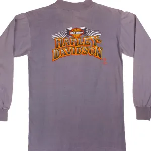 VINTAGE 3D EMBLEM HARLEY DAVIDSON LONG SLEEVE TEE SHIRT 1989 SMALL MADE IN USA