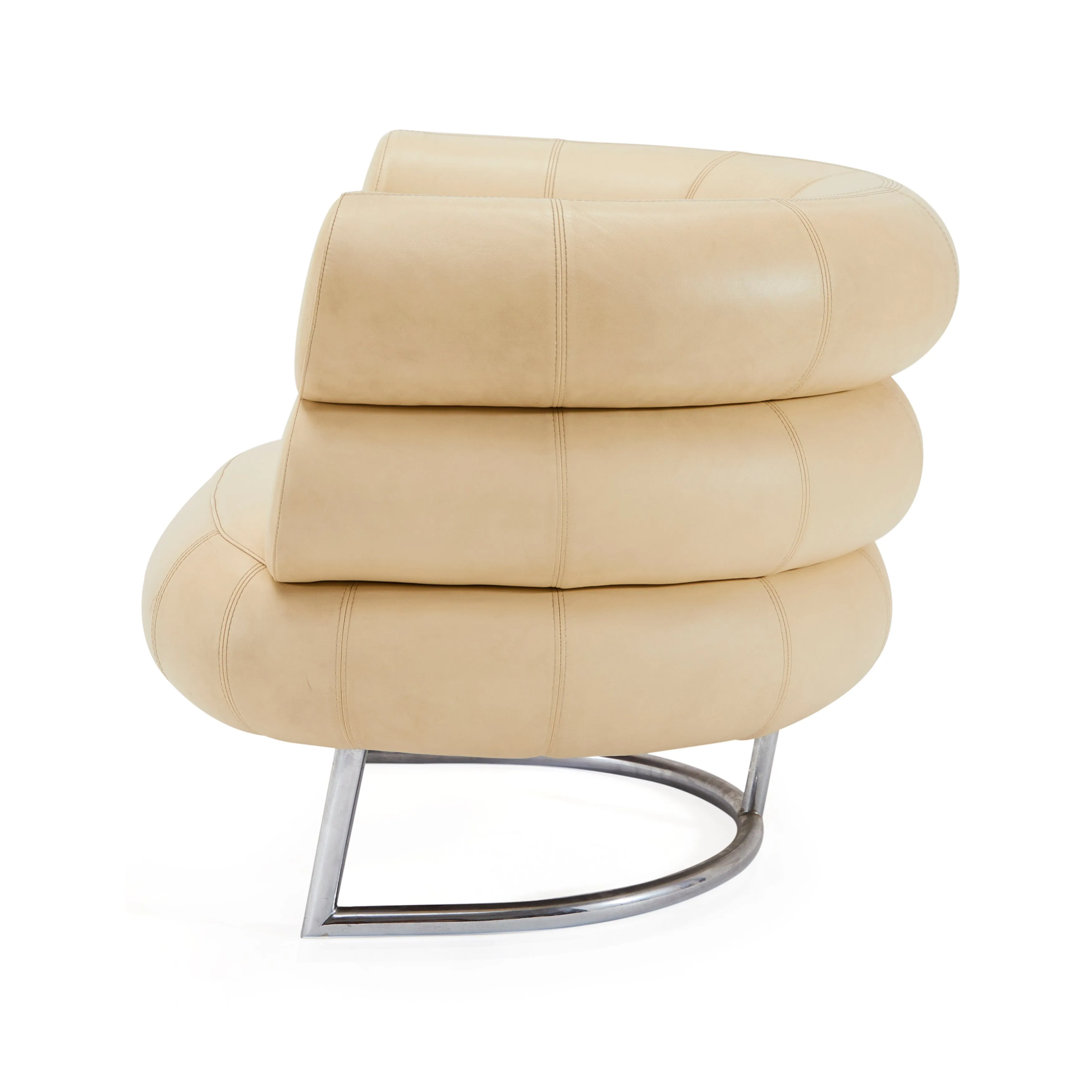 White Cream Eileen Gray Bibendum Lounge Chair