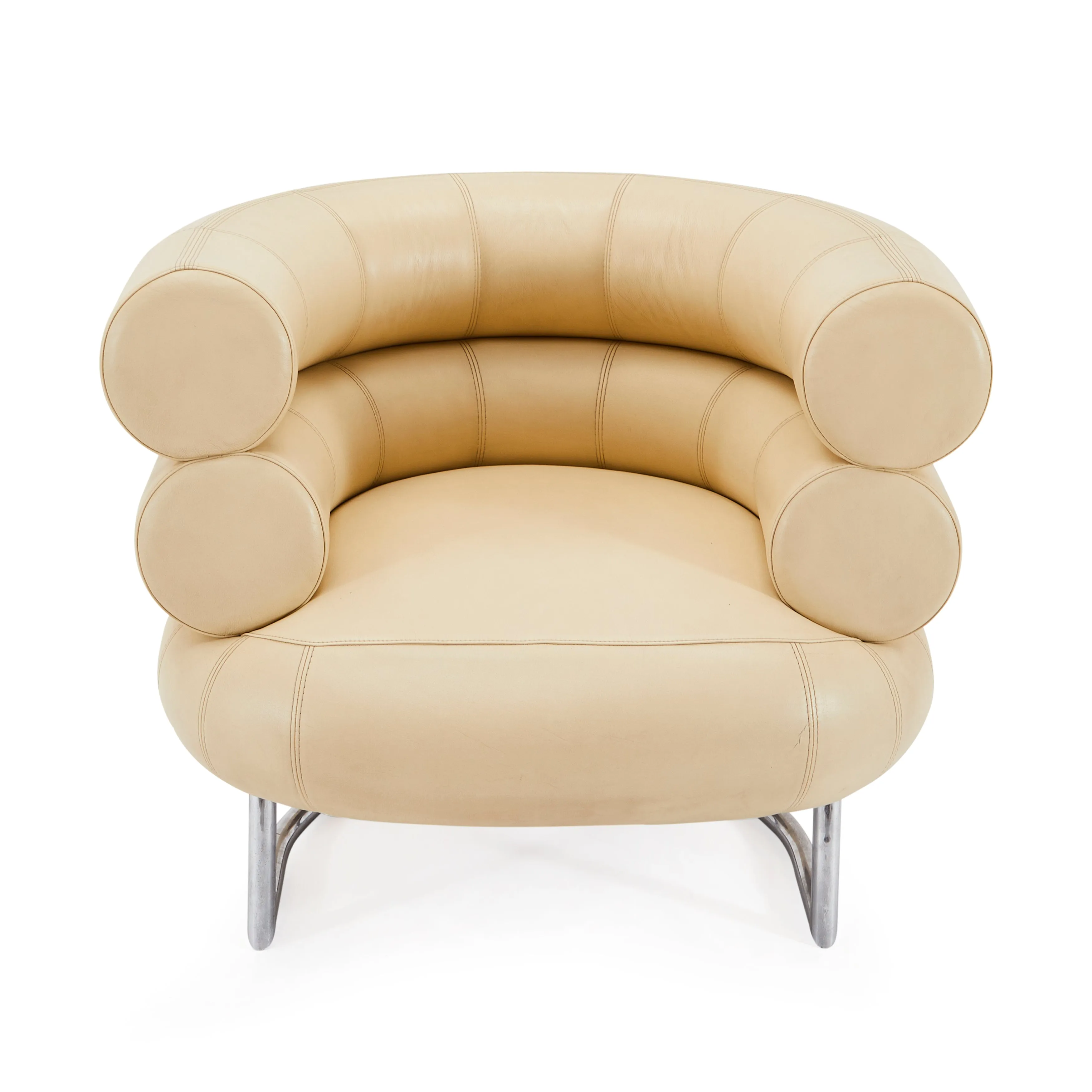 White Cream Eileen Gray Bibendum Lounge Chair