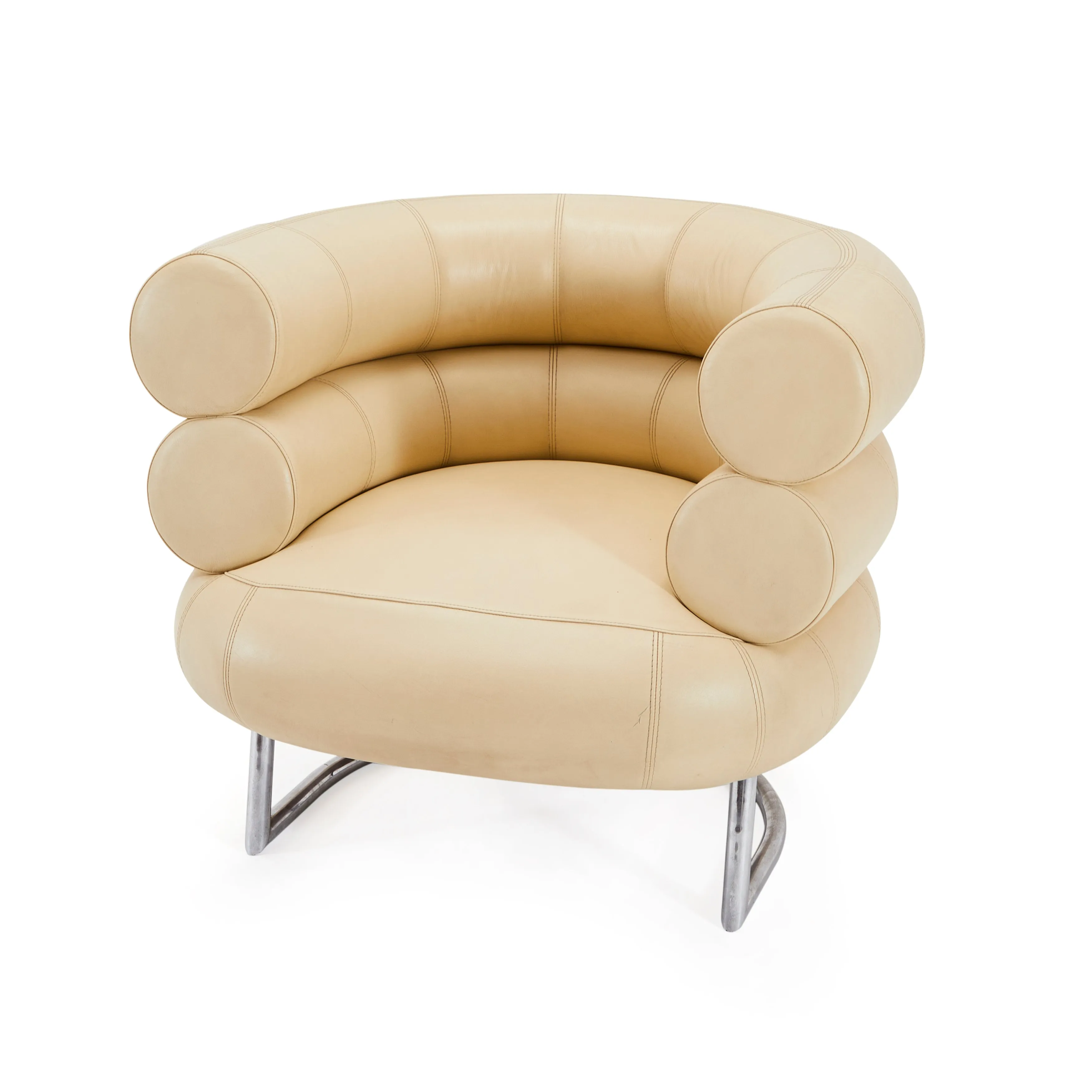 White Cream Eileen Gray Bibendum Lounge Chair