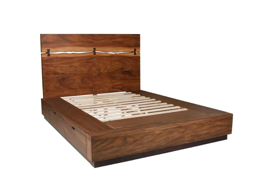 Winslow Wood Eastern King Storage Panel Bed Smokey Walnut 223250K